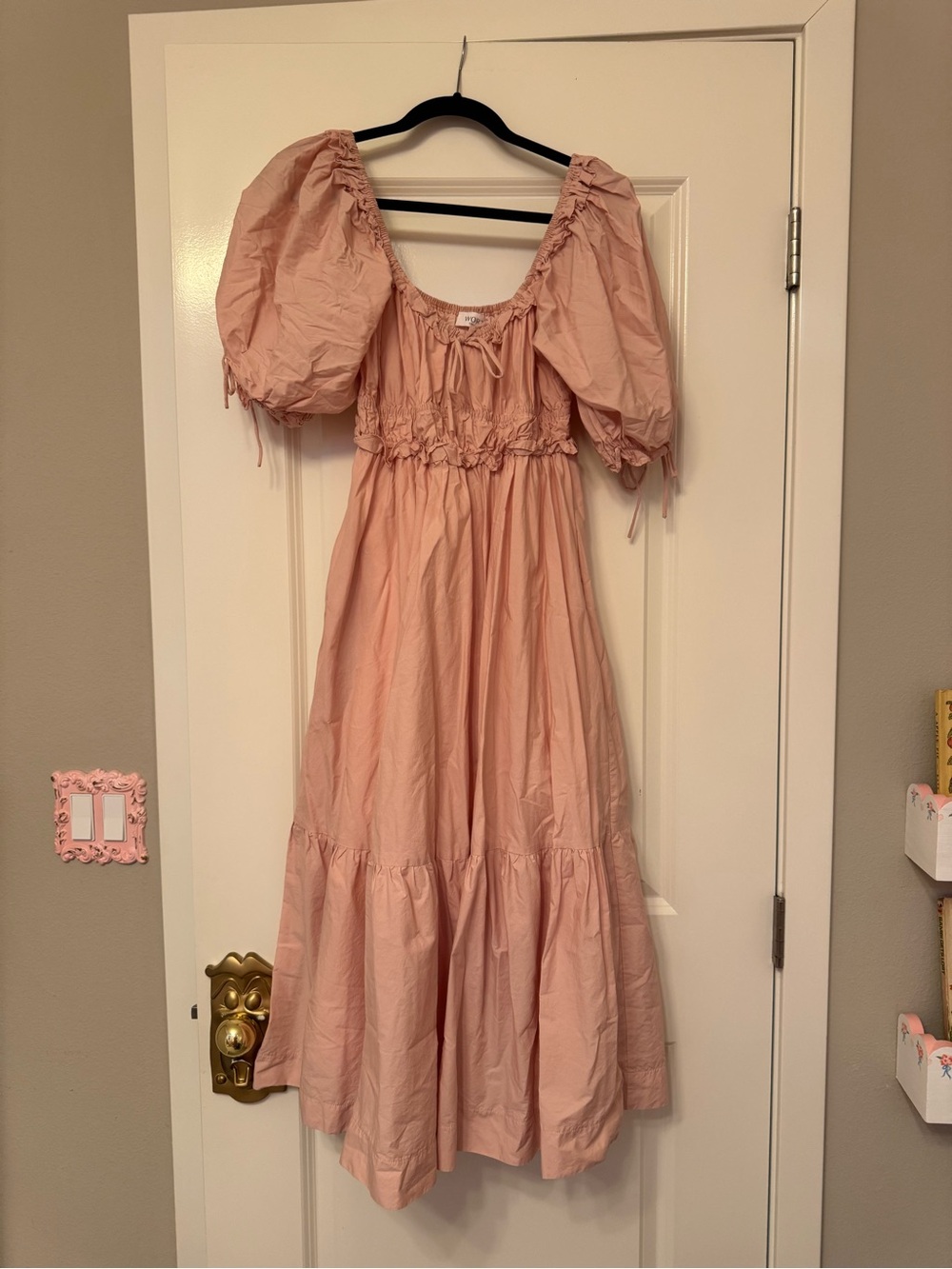 Worth Collective Women’s Puff-Sleeve Midi Dress in Dusty Pink